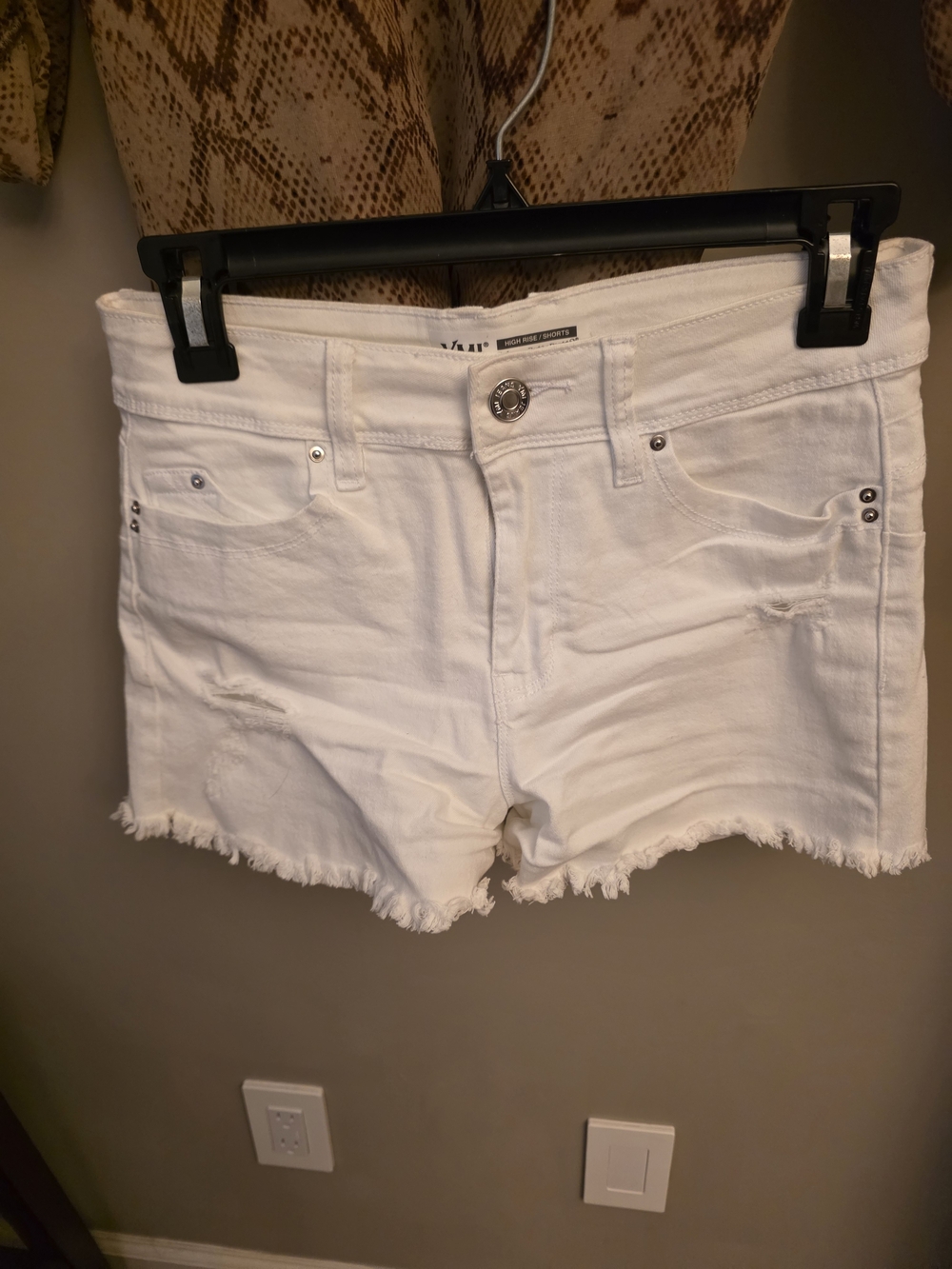 White Distressed Women's Denim Shorts